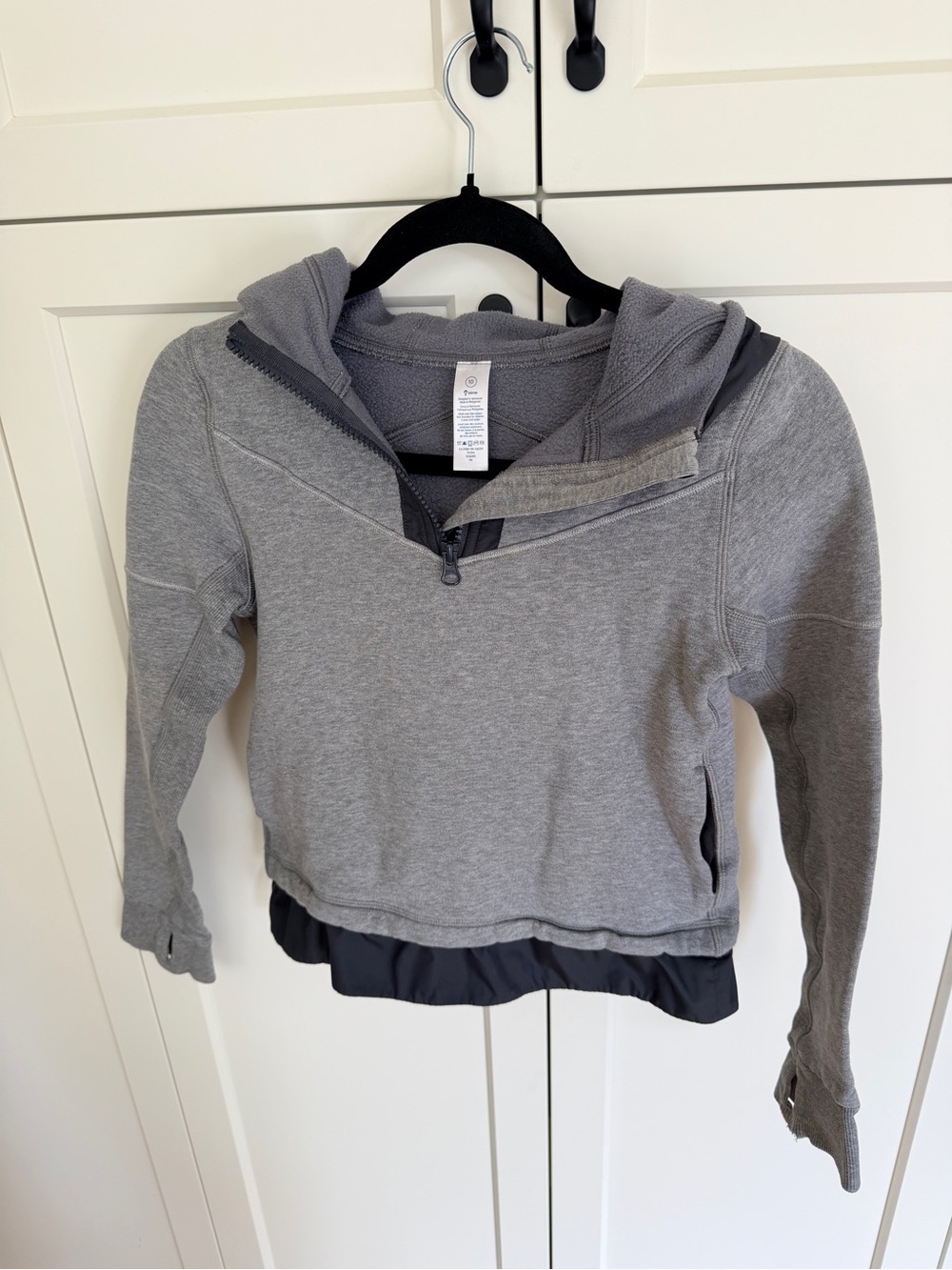 Ivivva Girls' Heather Gray Hoodie with Zip Neck